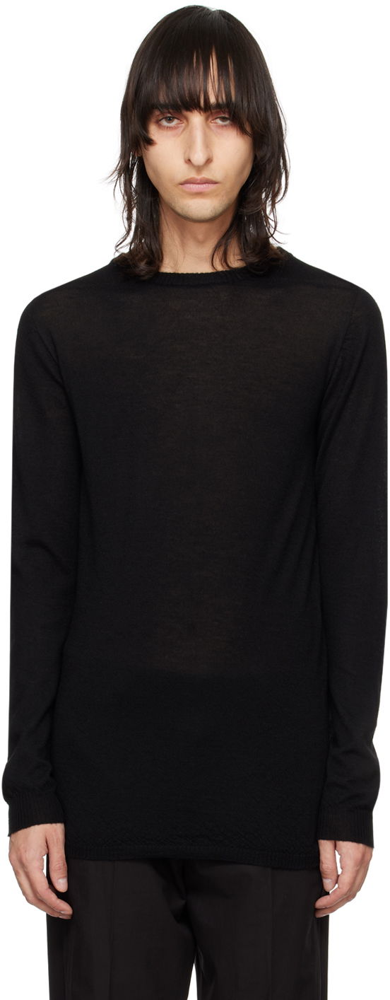 Pleteni pulover Rick Owens Slim-Fit Crewneck Sweater Črna | RU01D3622 WS