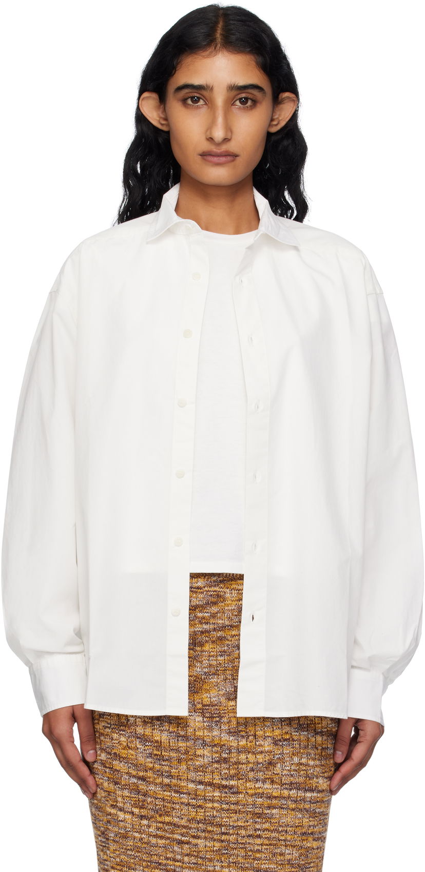Srajce Baserange Baserange Claude Button-Down Shirt Bela | SHCL-PO-000