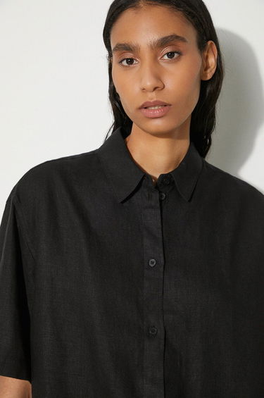 Srajce Samsoe Samsoe Samsoe Samsoe Salarika Relaxed Linen Shirt Črna | F24200081, 4