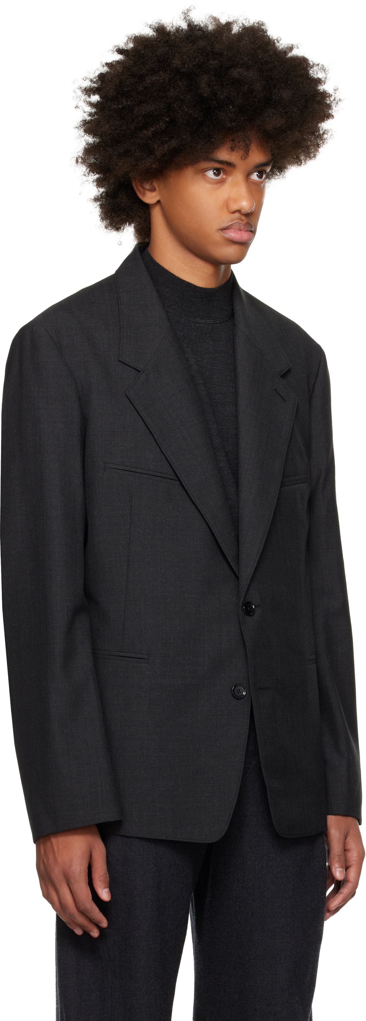 Jakna LEMAIRE LEMAIRE Tailored Single Breasted Blazer Črna | JA1056 LF414, 1
