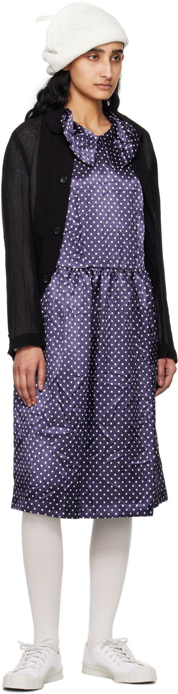 Obleke Comme des Garçons Comme des Garçons Girl Polka Dot Midi Dress Mornarica | NM-O010-051, 3