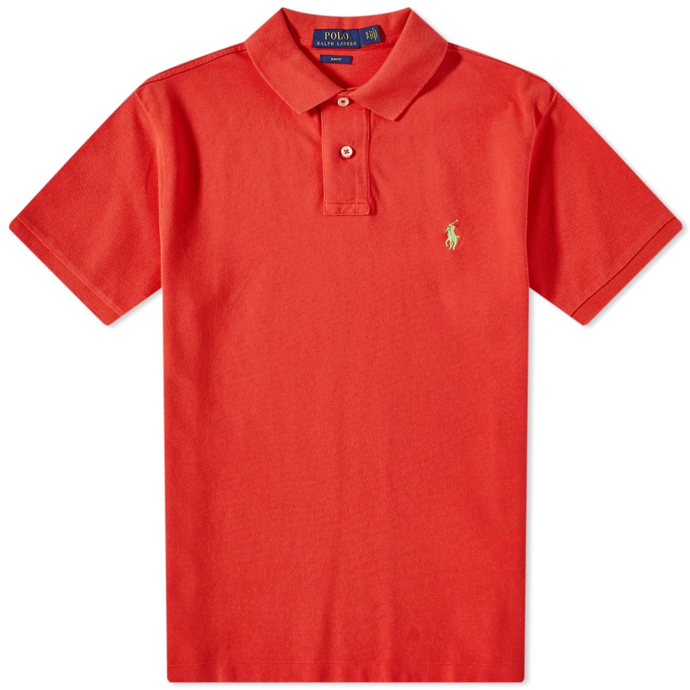 Polo majica Polo by Ralph Lauren Ralph Lauren Slim Fit Polo Rdeča | 710536856323, 0