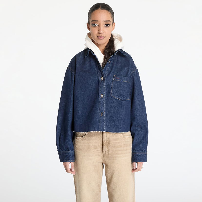 Srajce Tommy Hilfiger Tommy Jeans Cropped Denim Shirt Jacket Modra | DW0DW20567 1BK