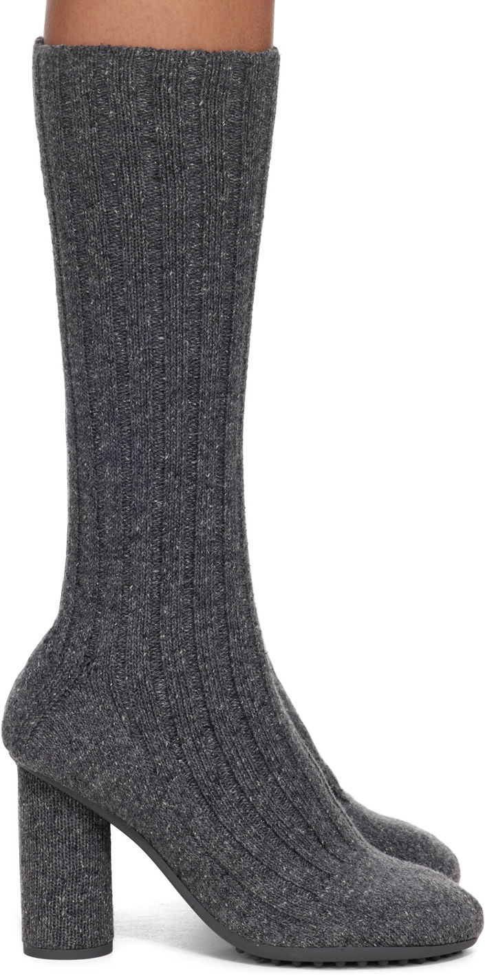 Nogavice Bottega Veneta Bottega Veneta Atomic Knit Boots Siva | 775456 V3V00