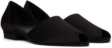 Oblačila TOTEME TOTEME 'The Peep-Toe' Satin Slippers Črna | 233-8022-830, 3