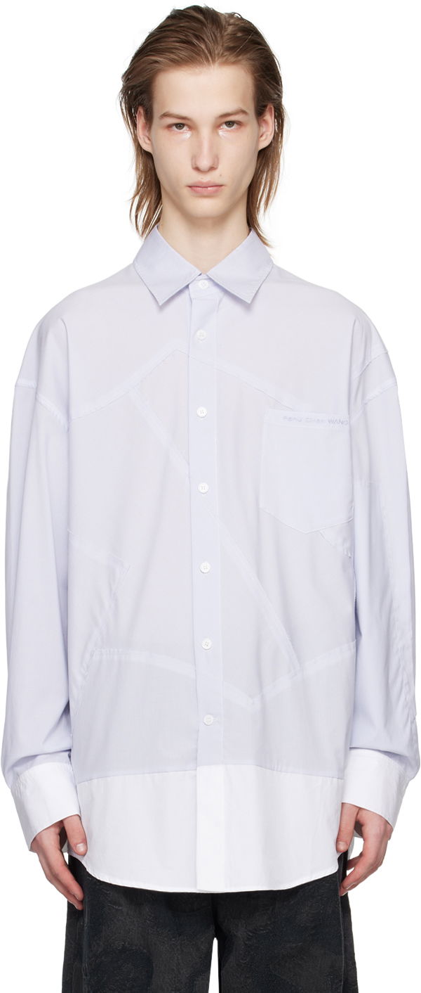 Srajce Feng Chen Wang Feng Chen Wang Patchwork Shirt Lila | FMS17SR07