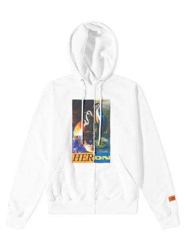 Pulover HERON PRESTON Regular Split Hoodie Bela | HMBB021F21JER0010122