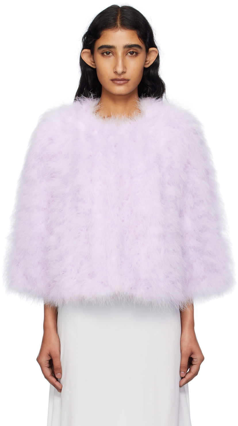 Jakna Yves Salomon Yves Salomon Short Feather Jacket Lila | 26W23WAV15454PLUX