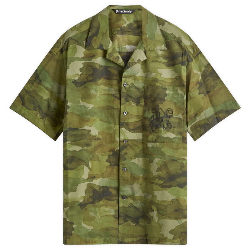 Srajce Palm Angels Camo Military Shirt Zelena | PMGG007F24FAB0055610