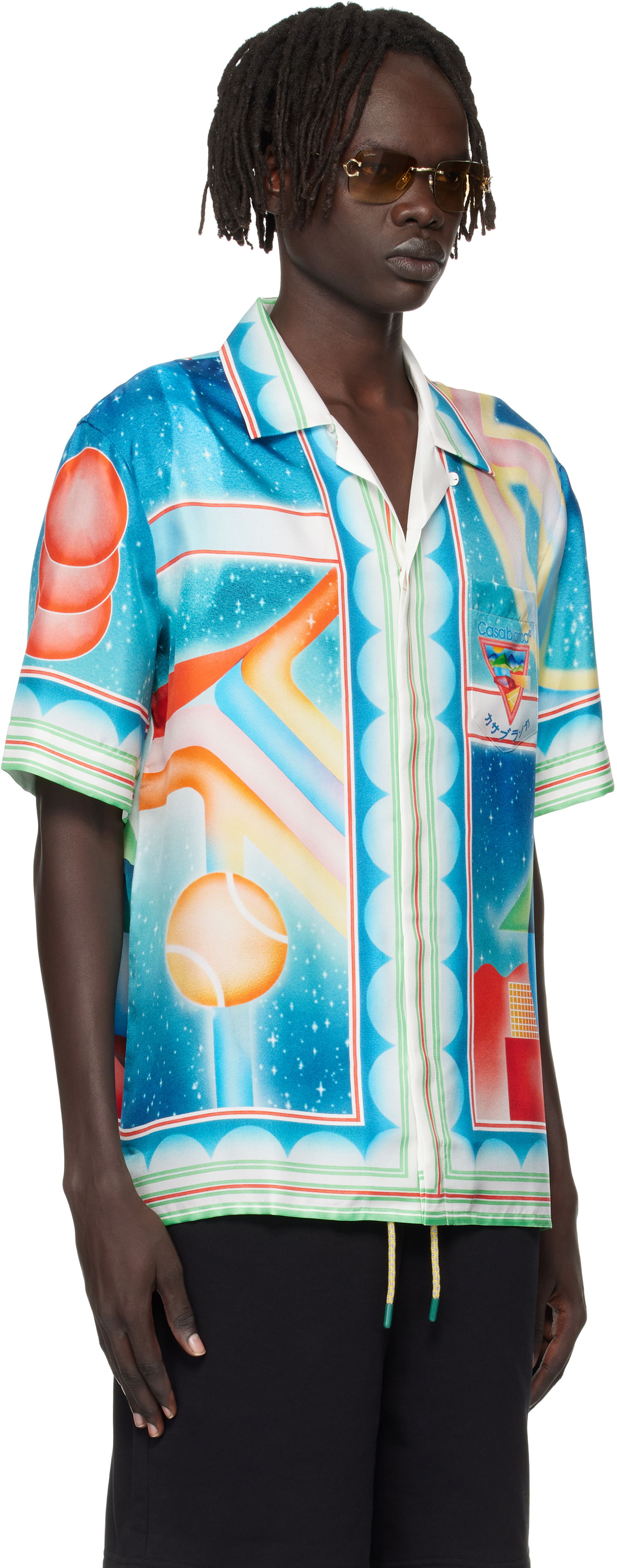 Srajce Casablanca Casablanca Galaxy Court Silk Shirt Večbarvna | MPF25-SH-003-01, 1