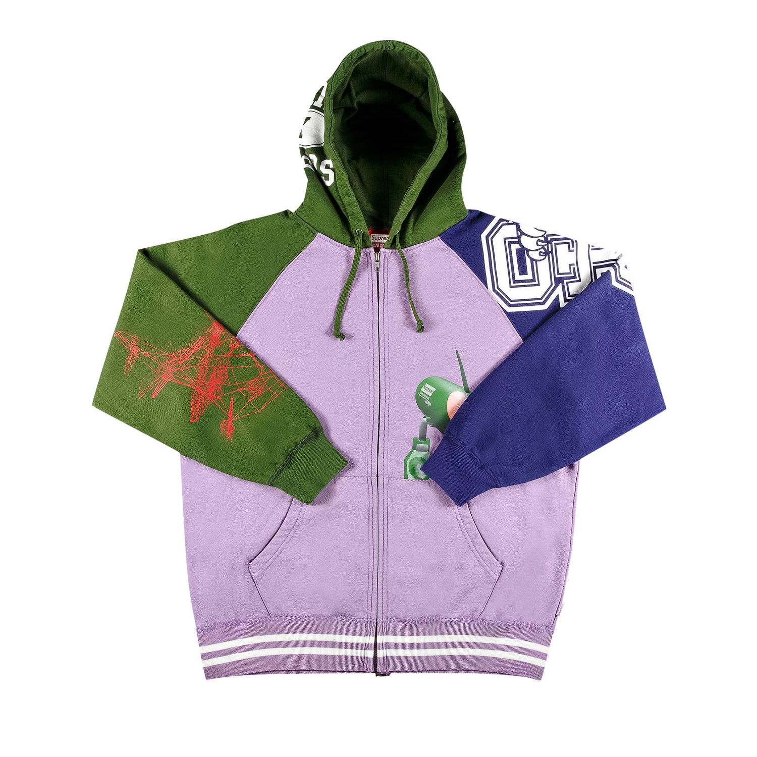 Pulover Supreme Junya Watanabe x Comme des Garçons MAN Zip Up Hooded Sweatshirt Lila | FW21SW72 VIOLET, 1