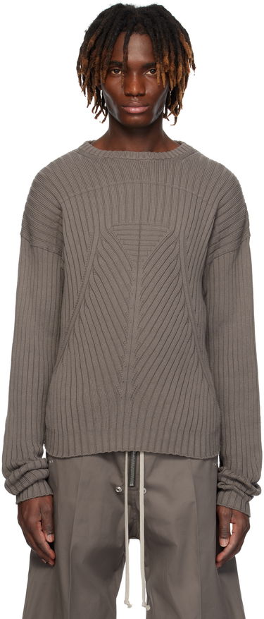 Pleteni pulover Rick Owens Rick Owens Hollywood Round Neck Sweater Siva | RU01E5664 KEC, 0