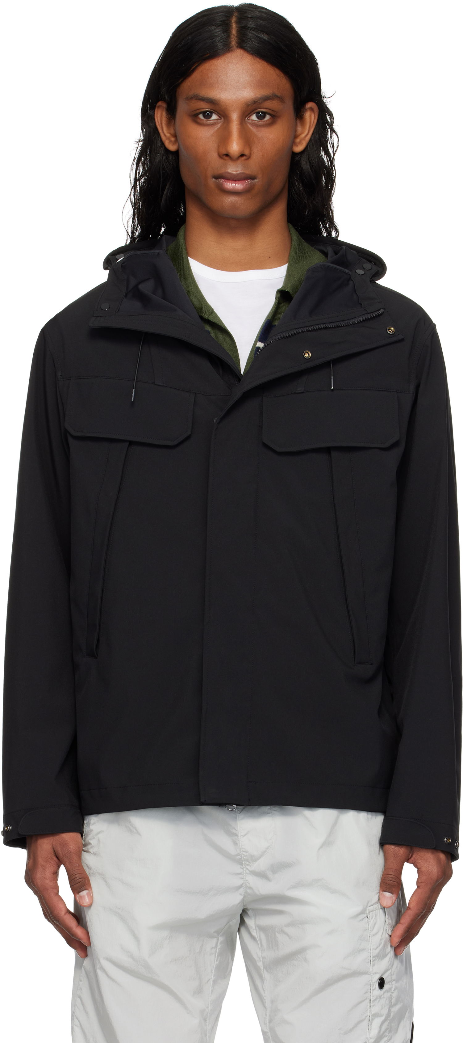 Vetrovka C.P. Company C.P. Company Shell-R Double Pocket Goggle Jacket Črna | 18CMOW003A-005968A, 0