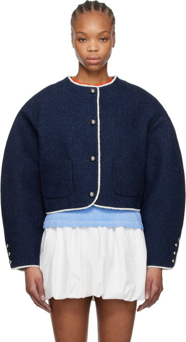 Pleteni pulover MSGM MSGM Patch Pocket Cropped Denim Jacket Mornarica | 3841MDG03 257112, 0
