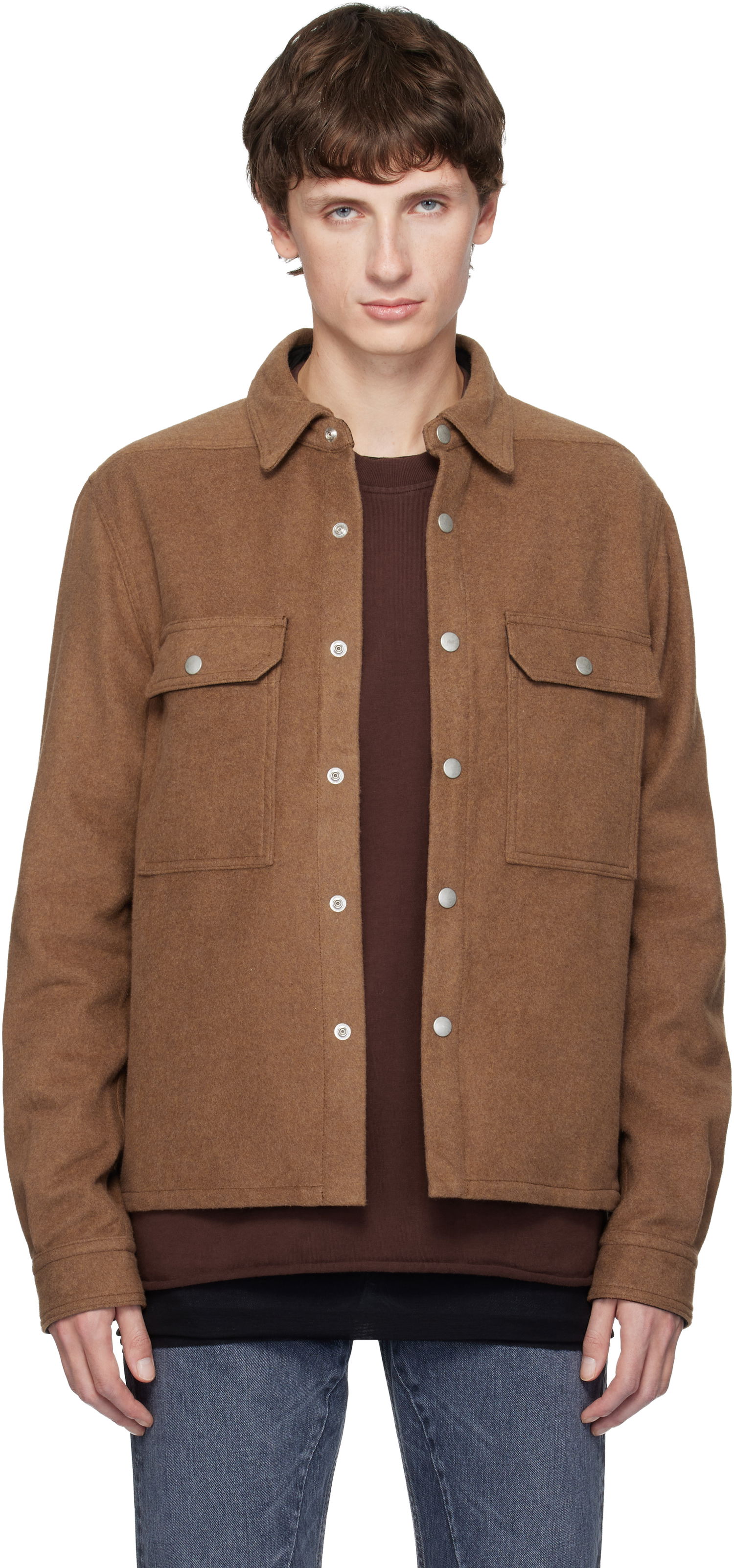 Jakna Rick Owens DRKSHDW Concordians Cropped Overshirt Rjava | DL02E2299 CFRTJP, 0