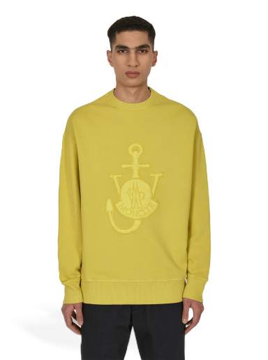 Pulover Moncler x JW Anderson Logo Crewneck Sweatshirt Rumena | H209E8G00008 112