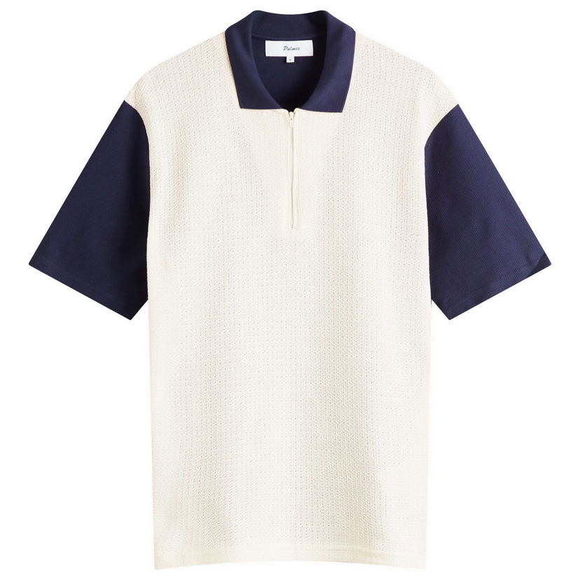 Polo majica Palmes Palmes Textured Zip Polo Bela | P10-0046-660