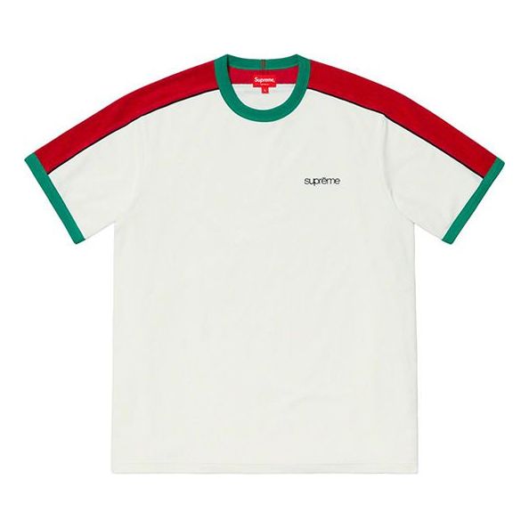 Majica Supreme Shoulder Stripe Terry Short Sleeve T-Shirt Bela | SUP-SS19-10269
