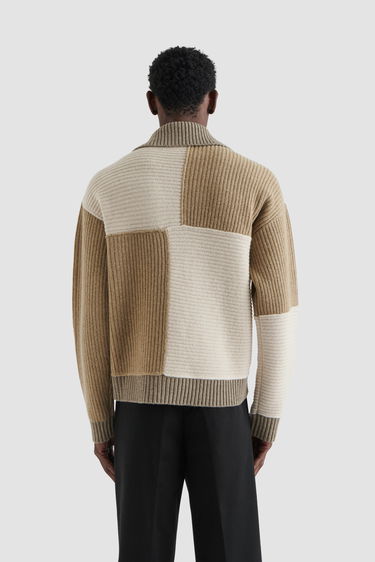 Pleteni pulover AXEL ARIGATO Franco Patchwork Sweater Rjava | A2141002, 3