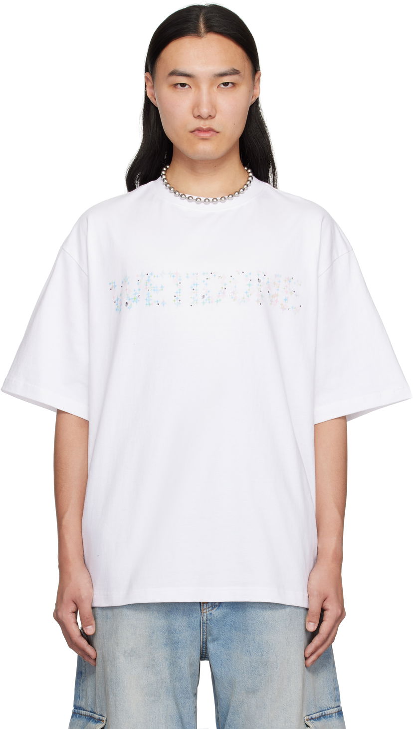 Majica We11done We11done Sparkle Logo T-Shirt Bela | WD-TT0-25-741-U-WH