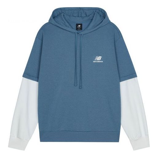 Pulover New Balance Colorblock Shoulder Drop Hoodie Modra | AMT13342-WAB