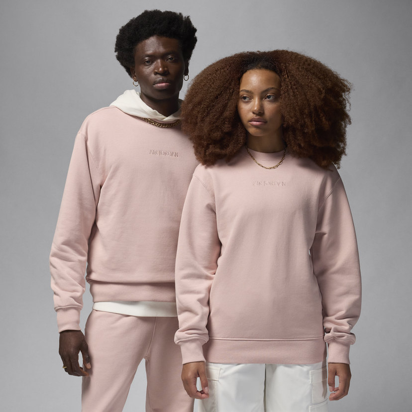 Pulover Jordan Fleece Wordmark Crewneck Sweatshirt Roza | FZ3950-601
