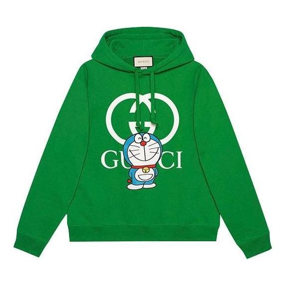 Pulover Gucci Doraemon Cotton Hoodie Zelena | 646953-XJDE1-3229