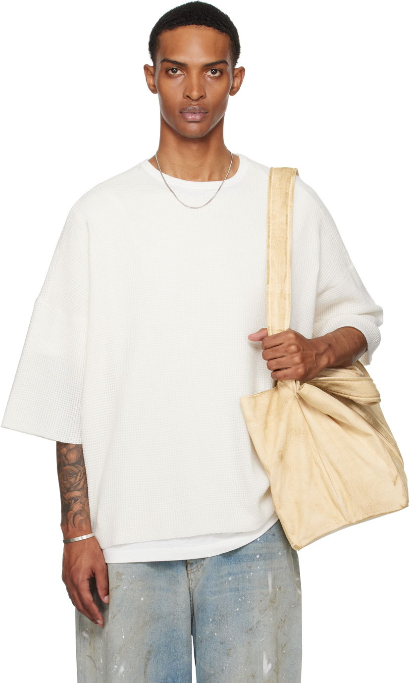 Majica Fear of God Fear of God ESSENTIALS Waffle Short Sleeve T-Shirt Bela | 192SP256154F