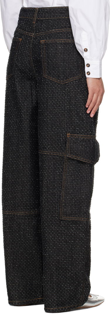 Cargo hlače GANNI GANNI Fluffy Carpenter Jeans Črna | J1617, 2