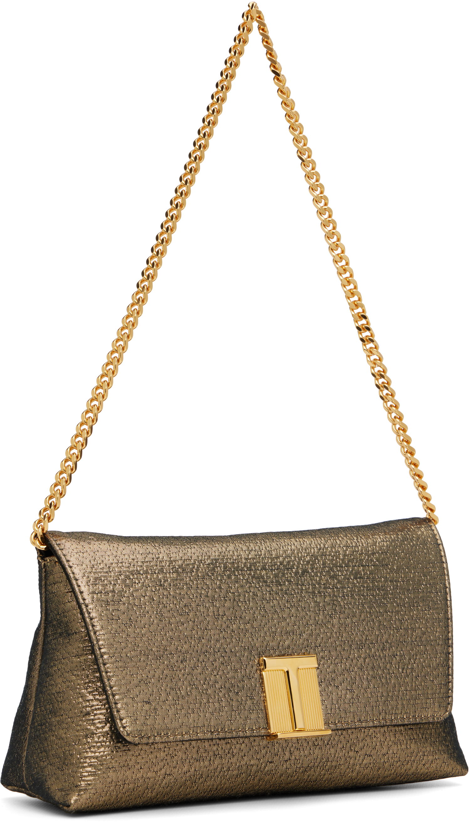 Torbica Tom Ford TOM FORD Nobile Mini Hammered-Effect Fabric Bag Kovinski | L1886-TSY054X, 1