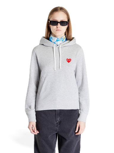 Pulover Comme des Garçons PLAY Hoodie Siva | AZT169-051-1 grey
