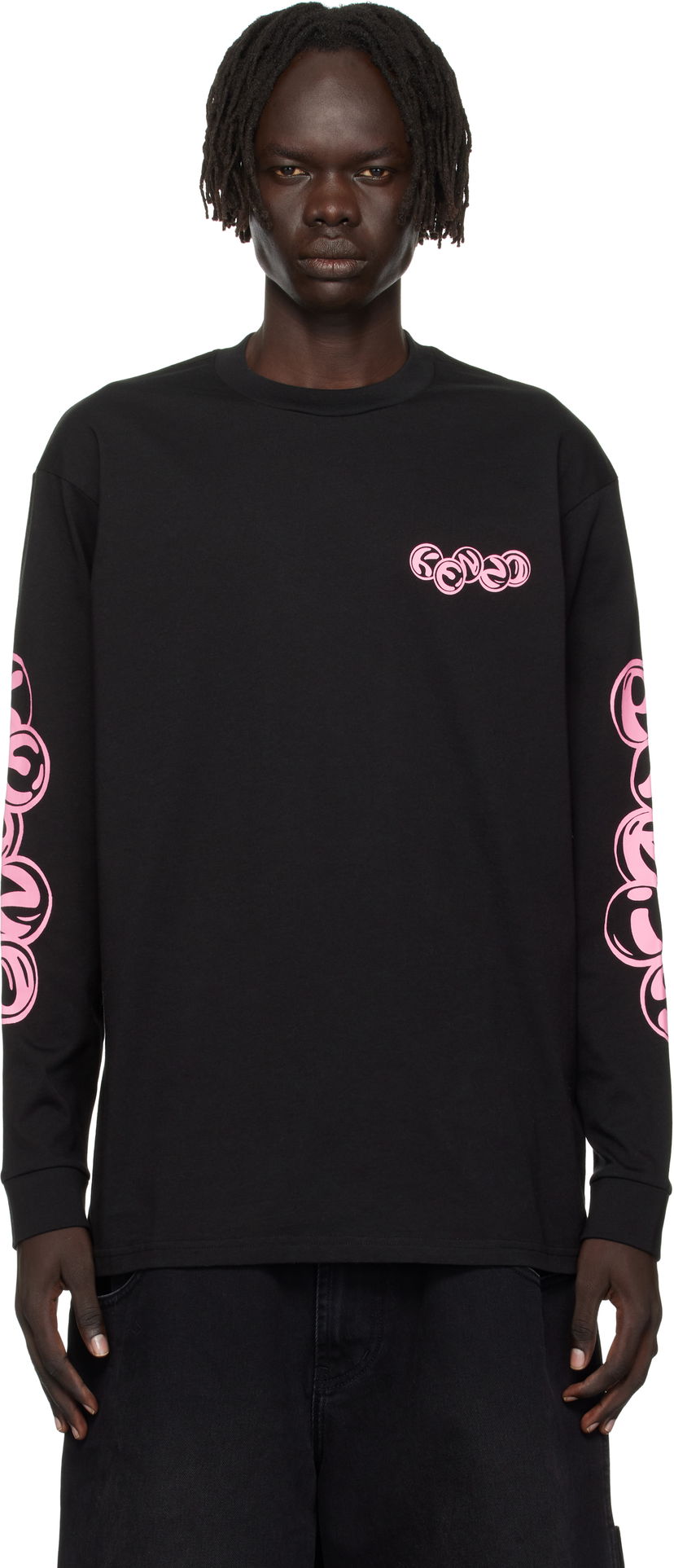 Majica KENZO Kenzo Paris 'KENZO Pachinko' Relax Fit Long Sleeve Tee Črna | FF65TL3524SG