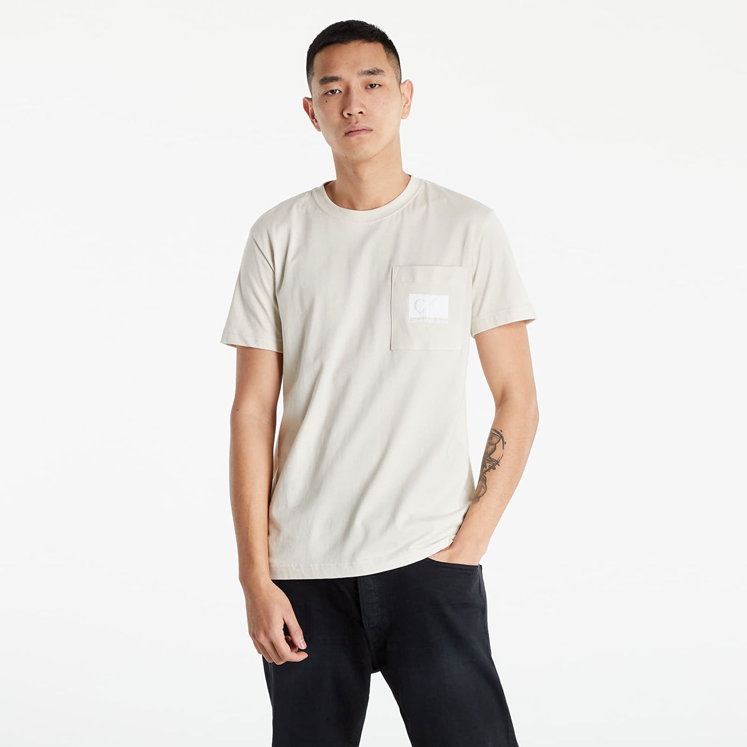 Majica CALVIN KLEIN Jeans Monogram Box Pocket Tee Bež | J30J320182 ACF, 0