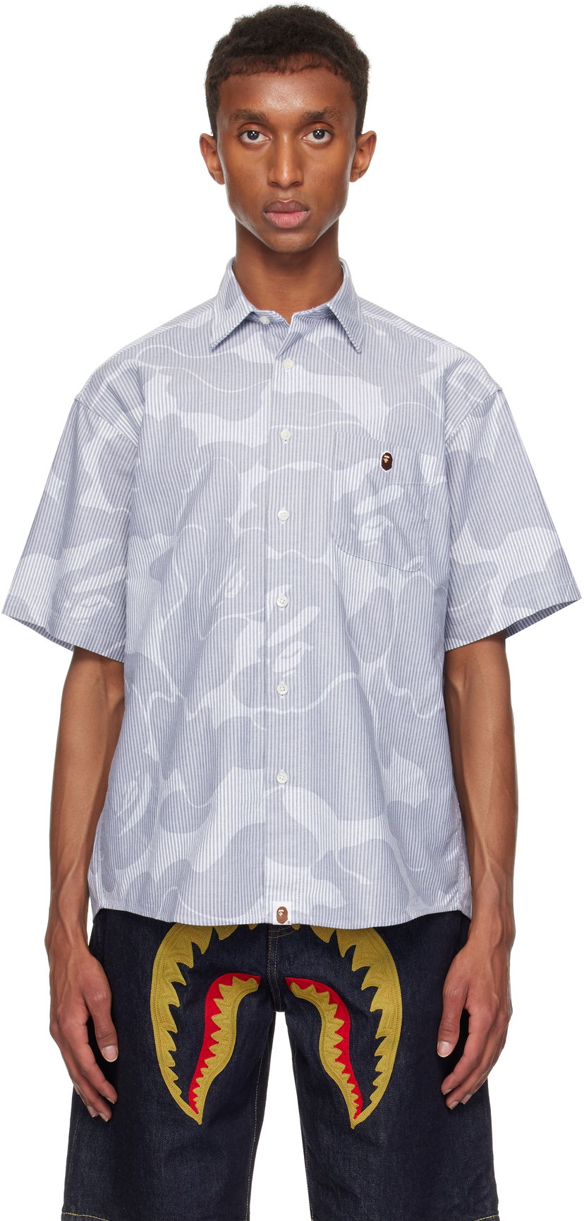 Srajce BAPE Relaxed Fit Shirt Siva | 001SRK801003M