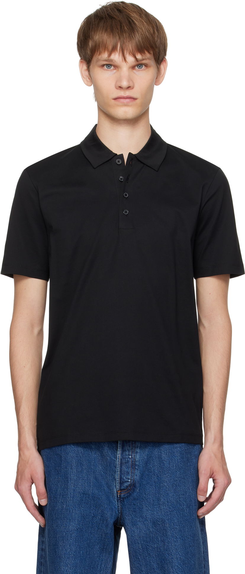Polo majica BOSS Hugo Slim-Fit Mercerized Cotton Polo Črna | 50544276