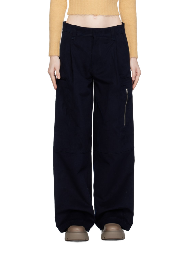 Cargo hlače AMI Pleated Cargo Pants Mornarica | FTR301.CO0052