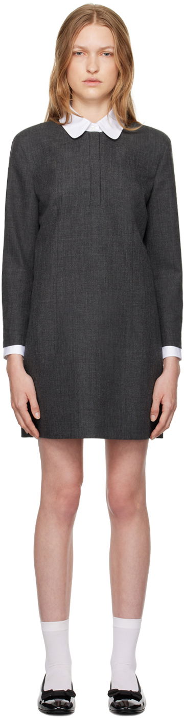 Obleke Thom Browne Thom Browne Shift Minidress Siva | FDSE84C-F0582, 0
