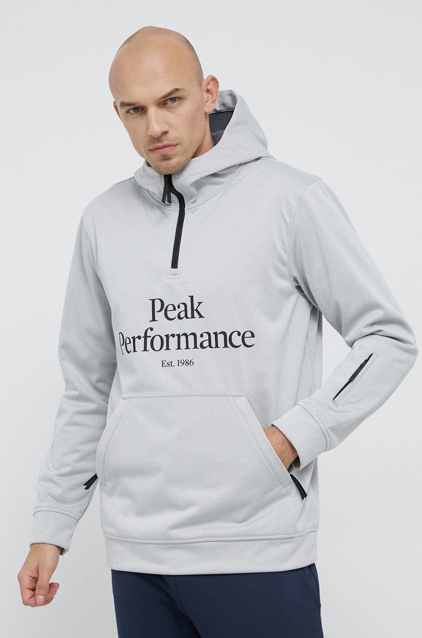 Pulover Peak Performance Ski Hood Siva | G75463, 0