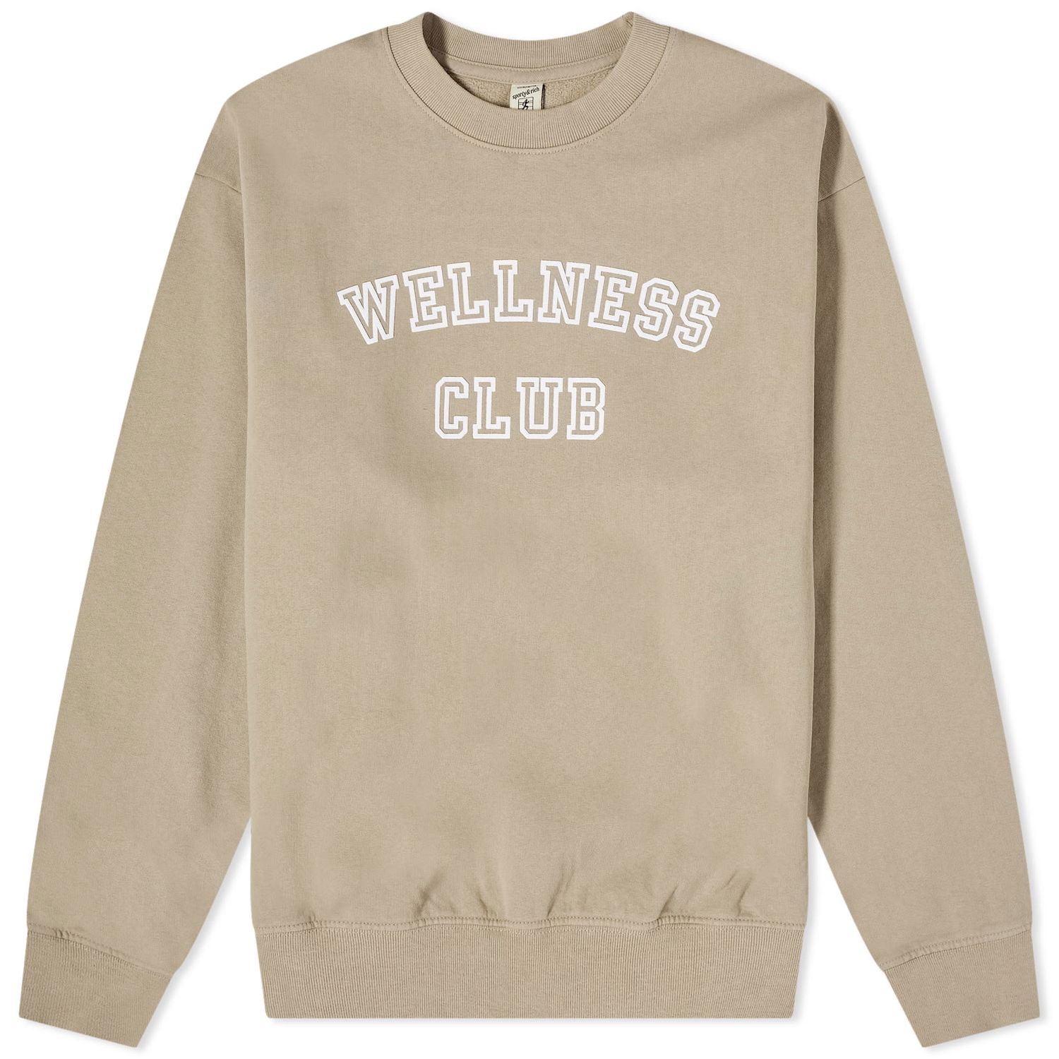 Pleteni pulover Sporty & Rich Wellness Club Flocked Crew Sweat Bež | CRAW2340EL, 0