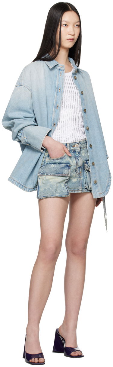 Krila The Attico Attico Fay Denim Miniskirt Modra | 248WCS136 D090, 3