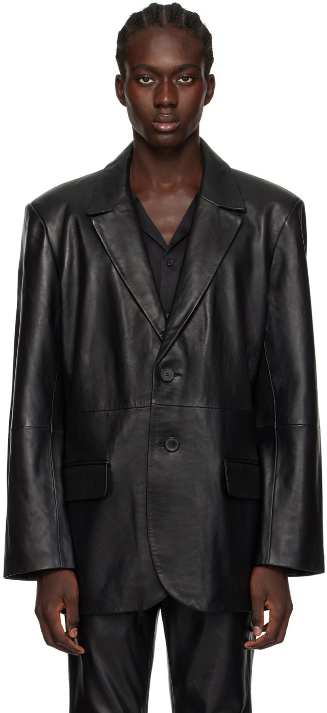 Plašči Won Hundred Osaka Leather Blazer Črna | 2741-16014