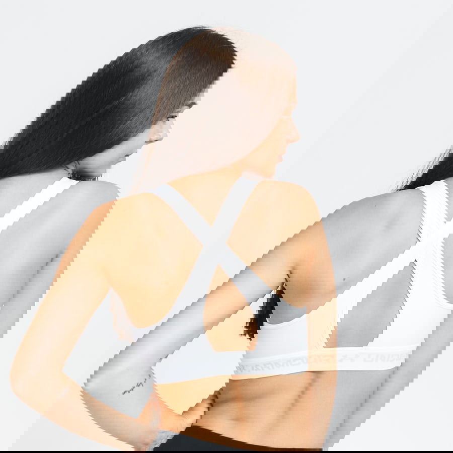 Modrček Under Armour Crossback Mid Bra Bela | 1361034-100, 1