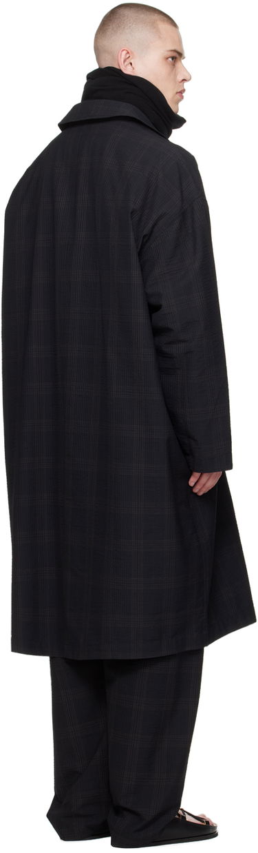 Plašči LEMAIRE Lemaire Checked Overcoat Črna | CO1055 LF1256, 2