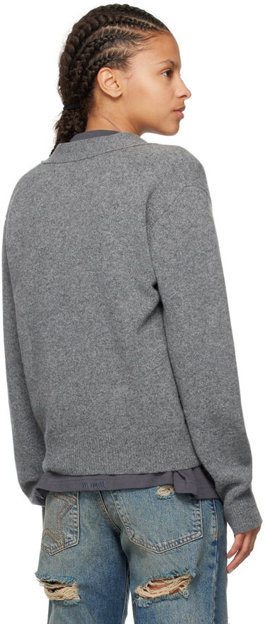 Pleteni pulover We11done We11done Patch Pocket Cardigan Siva | WD-KC3-23-621-U-CH, 2