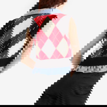Pleteni pulover Charles Jeffrey Loverboy Charles Jeffrey Loverboy Argyle Knit Cropped Vest Večbarvna | 054091401, 3