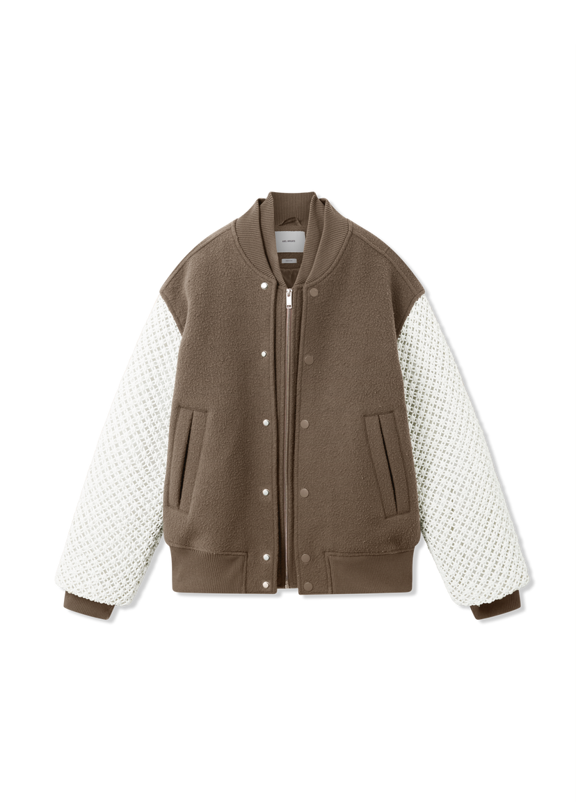 Jakna AXEL ARIGATO Varsity Jacket with Knit Sleeves Rjava | A3148002