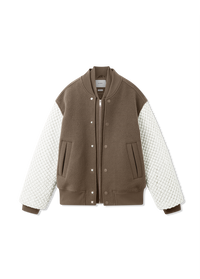 Varsity Jacket with Knit Sleeves