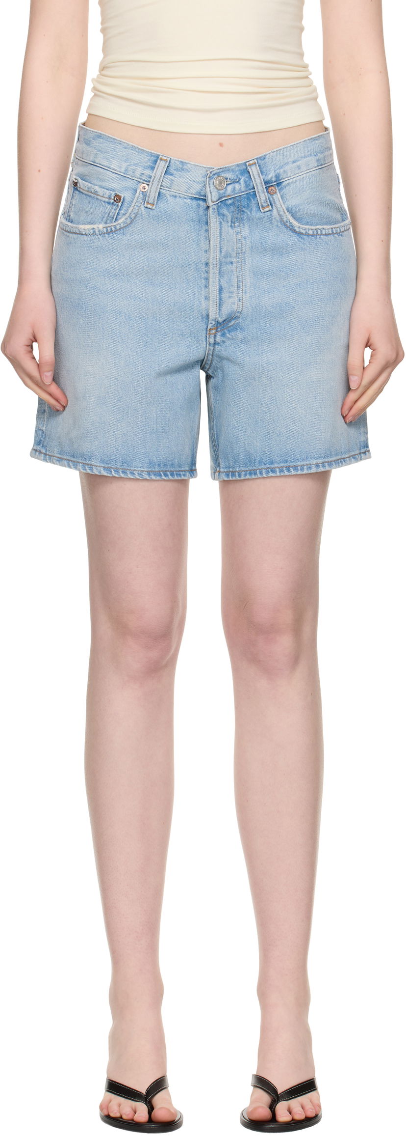 Kratke hlače AGOLDE AGOLDE V-Waist Denim Shorts Modra | A225-1535
