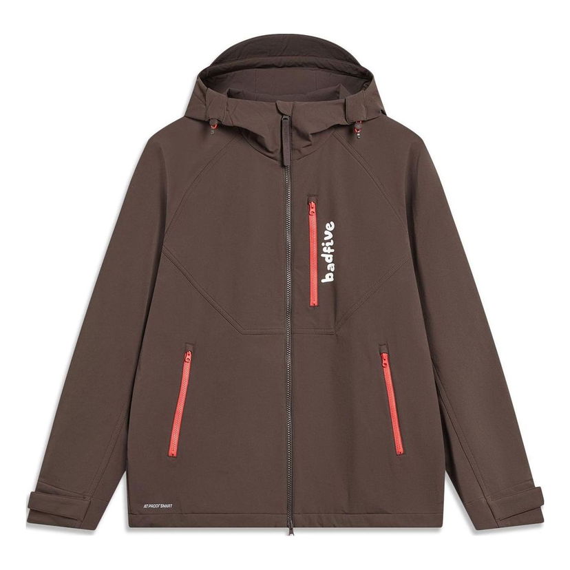Jakna Li-Ning BadFive Graphic Hooded Windbreaker Rjava | AFDT671-2