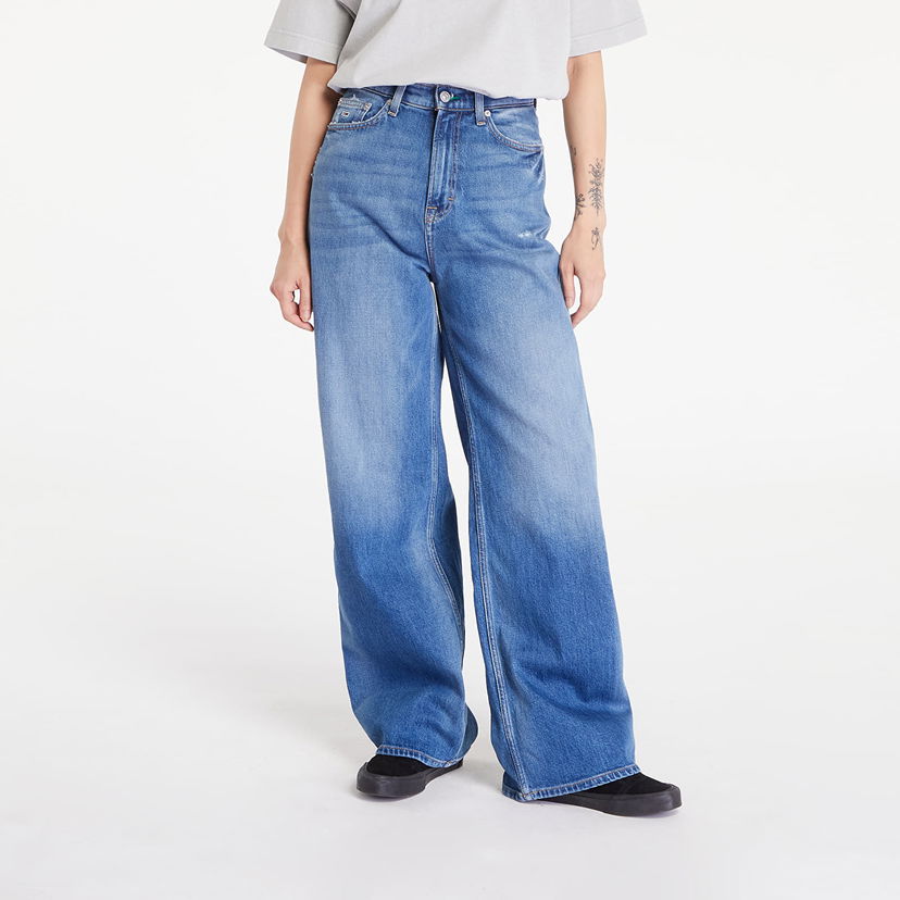 Kavbojke Tommy Hilfiger Claire High Rise Wide Leg Distressed Jeans Denim Medium Modra | DW0DW18175 1A5